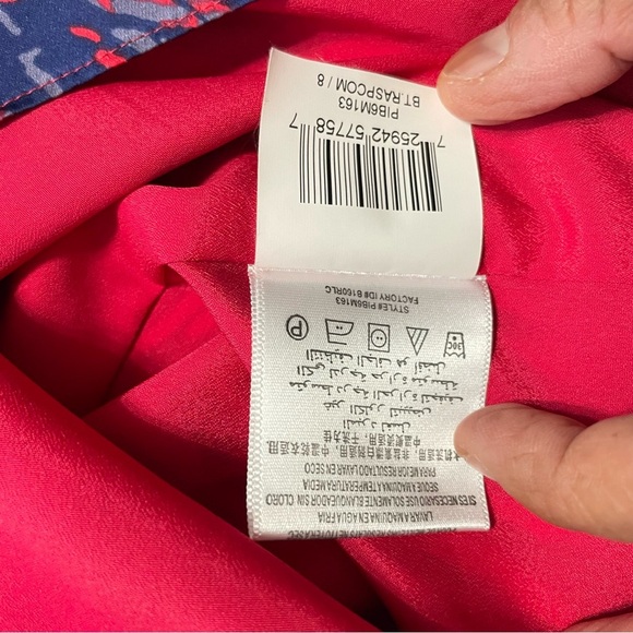 BCBGeneration Raspberry Red Multi One -Shoulder Cocktail Dress Sz 8 - Picture 13 of 16